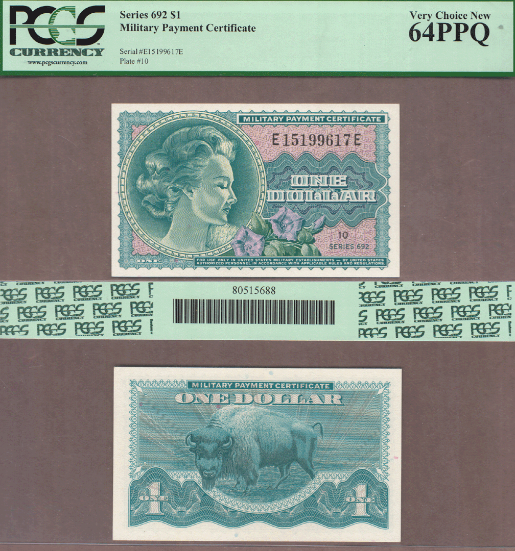 US Military Payment Certificate Series 692 $1.00