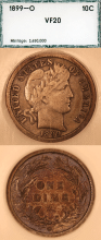 US Barber Dime 1899-O 10c PCI 20