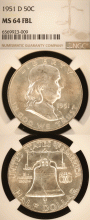 1951 50c NGC MS 64 FBL