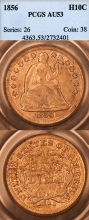 US Seated Liberty Half Dime 1856 Half Dime PCGS AU 53