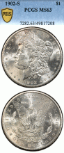 1902-S $ PCGS MS-63