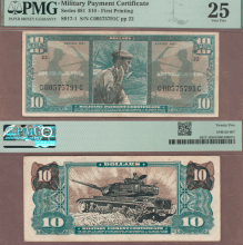 Series 681 10 Dollar PMG VF 25