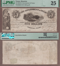 Government of Texas - H-16 $5.00 PMG VF 25