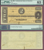 T-70 $2 1864 PMG Choice Uncirculated 63