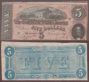 T-69 $5 1864 collectable Confederate paper money
