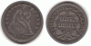 1850 10c US seated liberty silver dime