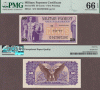 Series 692 .50 Cents US Military payment certificate PMG Gem CU 66 EPQ