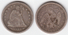 1873 25c Arrows US Seated Liberty silver quarter