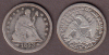 1853-O 25c Arrows and Rays US seated liberty silver quarter