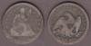 1858-O 25c US seated Liberty silver quarter New Orleans mint